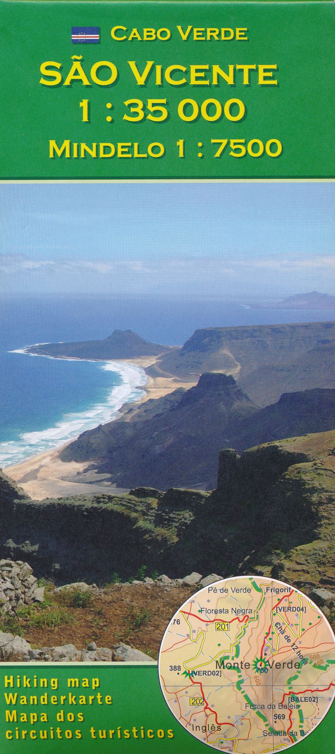 Wandelkaart – Topografische kaart São Vicente , Mindelo – Kaapverdische Eilanden | AB Kartenverlag